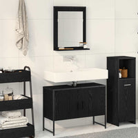 Set di mobili per il bagno con porta 2 pcs Nero 80 x 33 x 60 cm 3334333