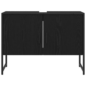 Set di mobili per il bagno con porta 2 pcs Nero 80 x 33 x 60 cm 3334333