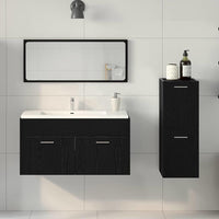 Set di Mobili da Bagno 3 pcs Rovere Nero 90 x 38.5 x 46 cm 3334334