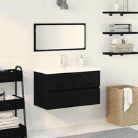 Set di mobili per il bagno 3 pcs Rovere nero 80 x 38.5 x 45 cm 3334335