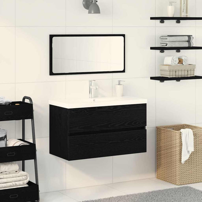 Set di mobili per il bagno 3 pcs Rovere nero 80 x 38.5 x 45 cm 3334335