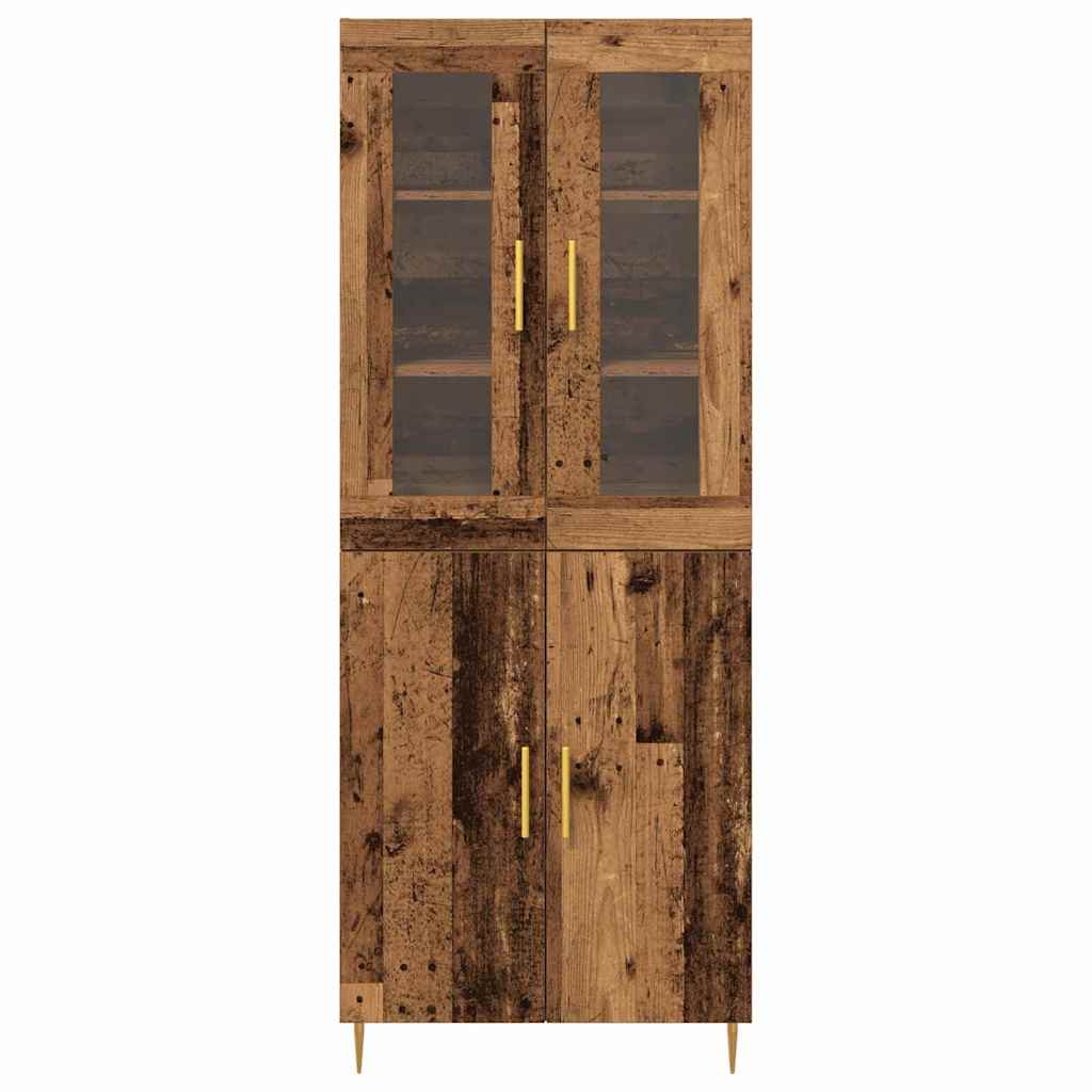 Credenza 2 pz-Set di 2 Buffet-Armadio da cucina Legno vecchio 69,5 x 34 x 180 cm 620634