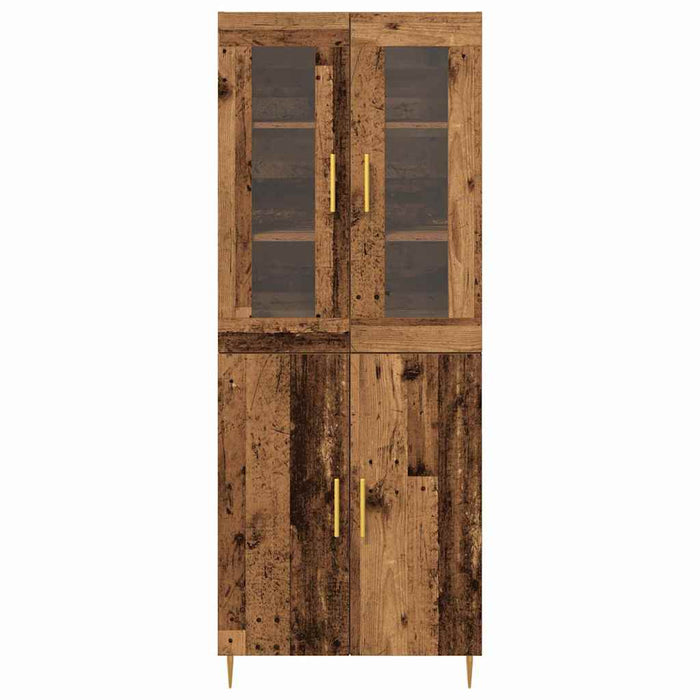 Credenza 2 pz-Set di 2 Buffet-Armadio da cucina Legno vecchio 69,5 x 34 x 180 cm 620634