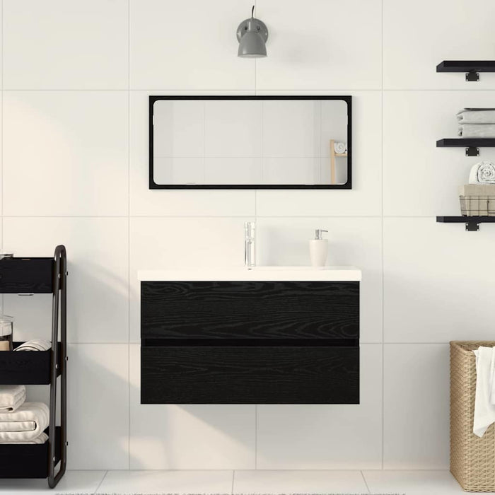 Set di mobili da bagno in rovere nero 3334352