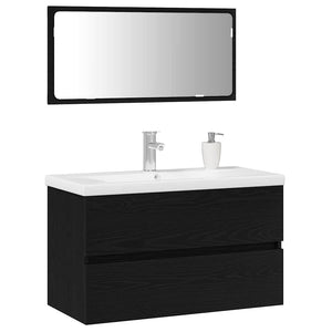Set di mobili da bagno in rovere nero 3334352