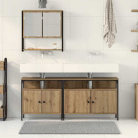 Set di Mobili da Bagno  in 3 Pezzi Rovere Artigianale Legno Ingegnerizzato 3334355