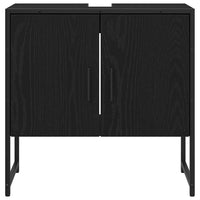 Set di mobile da bagno a 3 pezzi in legno ingegnerizzato effetto rovere nero 3334359