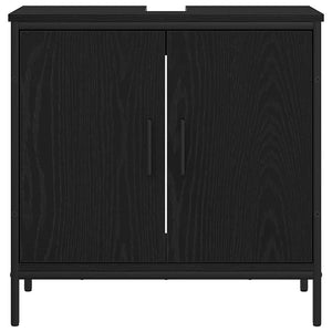 vidaXL Set di mobili per il bagno con porta 3 pcs Nero 80 x 30 x 44 cm