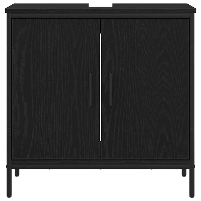 vidaXL Set di mobili per il bagno con porta 3 pcs Nero 80 x 30 x 44 cm