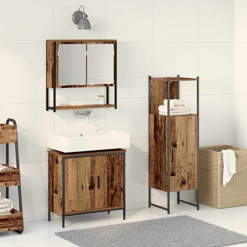 Set di mobili per il bagno 3 pcs Marrone 33 x 33 x 102.5 cm 3334367