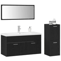 Set di Mobili da Bagno 4 pcs Rovere Nero 91 x 39.5 x 46 cm 3334370