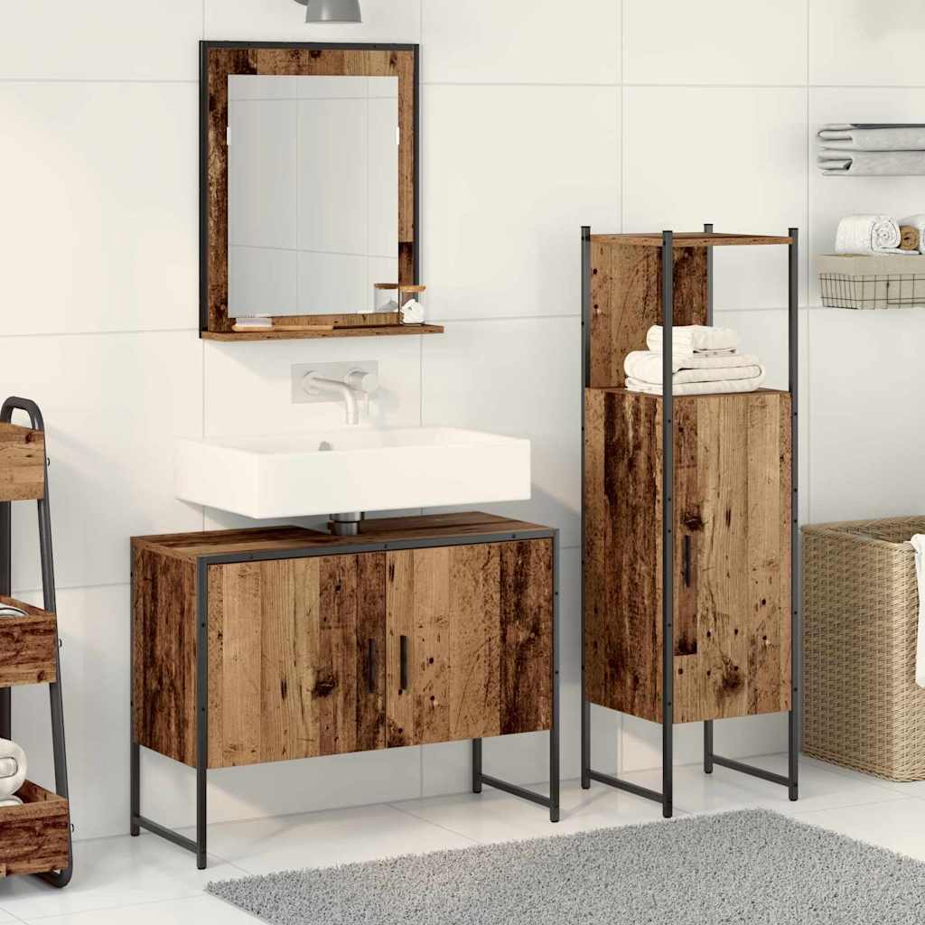 Set di mobili per il bagno 3 pcs Marrone 33 x 33 x 102.5 cm 3334374