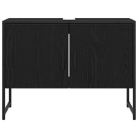 Set di mobili per bagno in 3 pezzi legno ingegnerizzato rovere nero 3334376