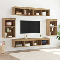 Set mobile TV 8 pz-Set di 8 Credenza per TV rovere artigianale Legno multistrato 541033