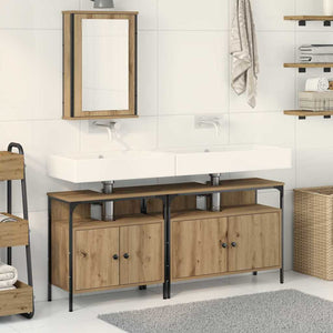 vidaXL Unità da Bagno 3 pcs Marrone 80 x 30 x 60 cm Legno multistrato