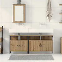 vidaXL Unità da Bagno 3 pcs Marrone 80 x 30 x 60 cm Legno multistrato