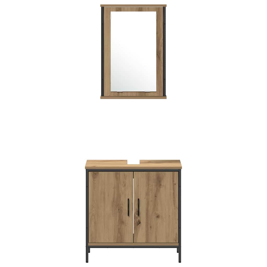 Set di mobili da bagno 3 pezzi in rovere artigianale in legno ingegnerizzato 3334400
