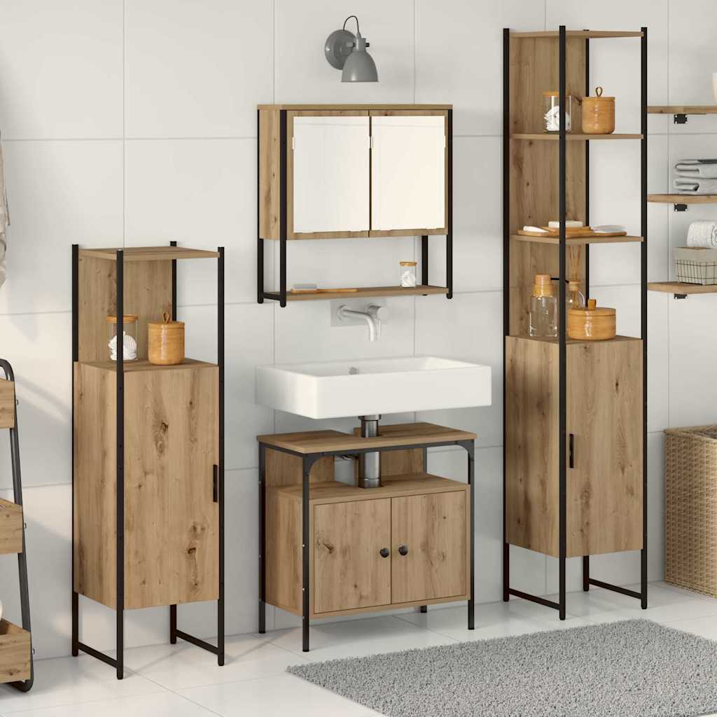 Set di mobili da bagno in 4 pezzi in rovere. 3334407