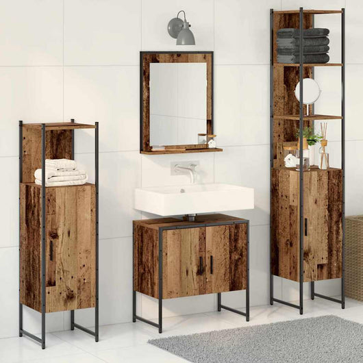 Set di mobili da bagno 4 pezzi  Legno invecchiato Legno ingegnerizzato 3334409