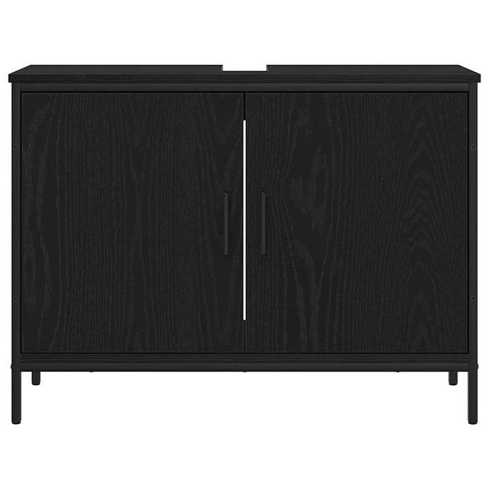 vidaXL Set di mobili per il bagno 4 pcs Nero 33 x 33 x 185.5 cm