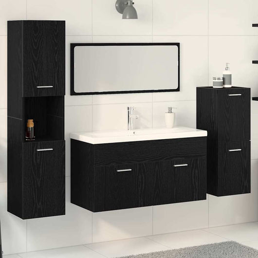 Set di mobili per il bagno 4 pcs Nero 80 x 38.5 x 45 cm 3334418