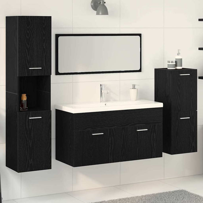 Set di mobili per il bagno 4 pcs Nero 80 x 38.5 x 45 cm 3334418