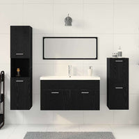 Set di mobili per il bagno 4 pcs Nero 80 x 38.5 x 45 cm 3334418