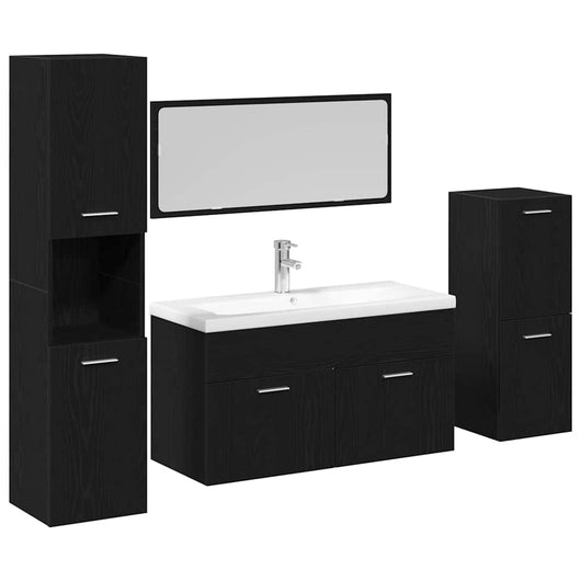 Set di mobili per il bagno 4 pcs Nero 80 x 38.5 x 45 cm 3334418