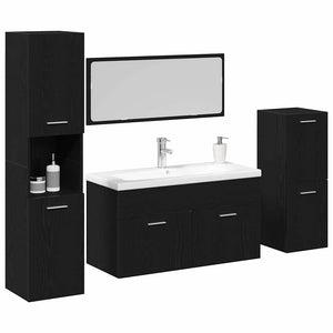 Set di mobili per il bagno 4 pcs Nero 80 x 38.5 x 45 cm 3334418