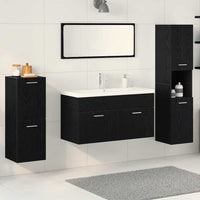 Set di mobili per il bagno 4 pcs Nero 30 x 30 x 130 cm 3334419