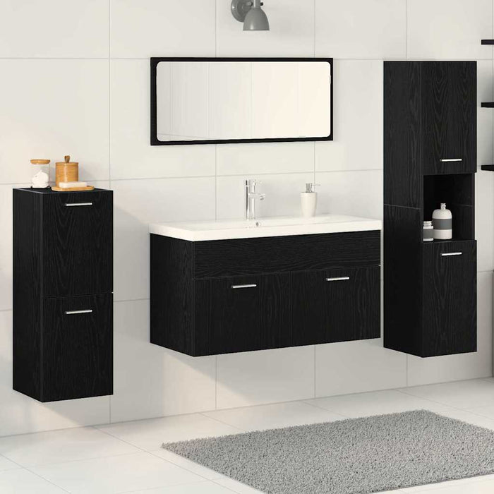 Set di mobili per il bagno 4 pcs Nero 30 x 30 x 130 cm 3334419