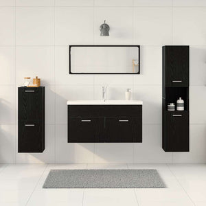 Set di mobili per il bagno 4 pcs Nero 30 x 30 x 130 cm 3334419