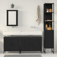 vidaXL Set di mobili per il bagno 4 pcs Nero 33 x 33 x 185.5 cm
