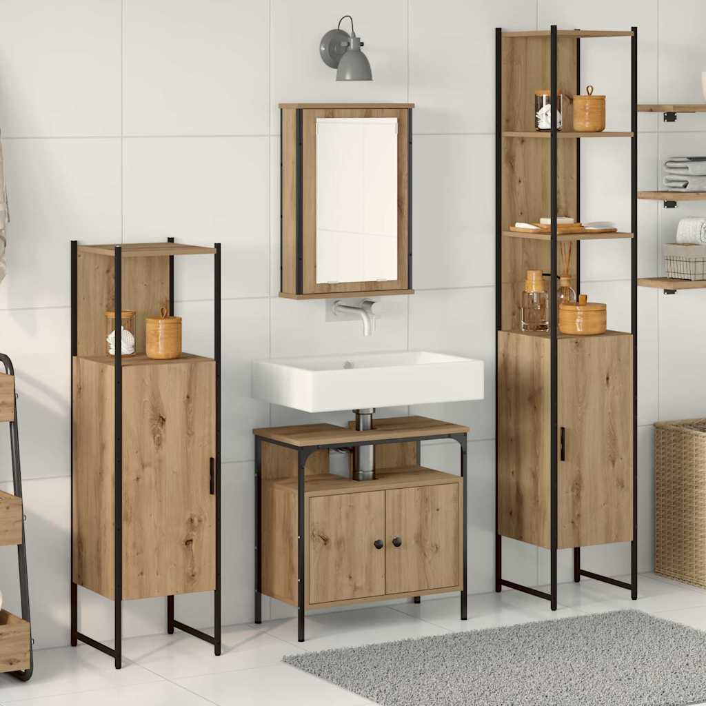 Set di mobili da bagno 4 pezzi in rovere artigianale 3334426