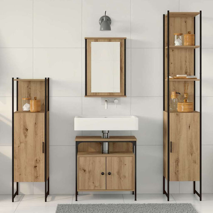 Set di mobili da bagno 4 pezzi in rovere artigianale 3334426