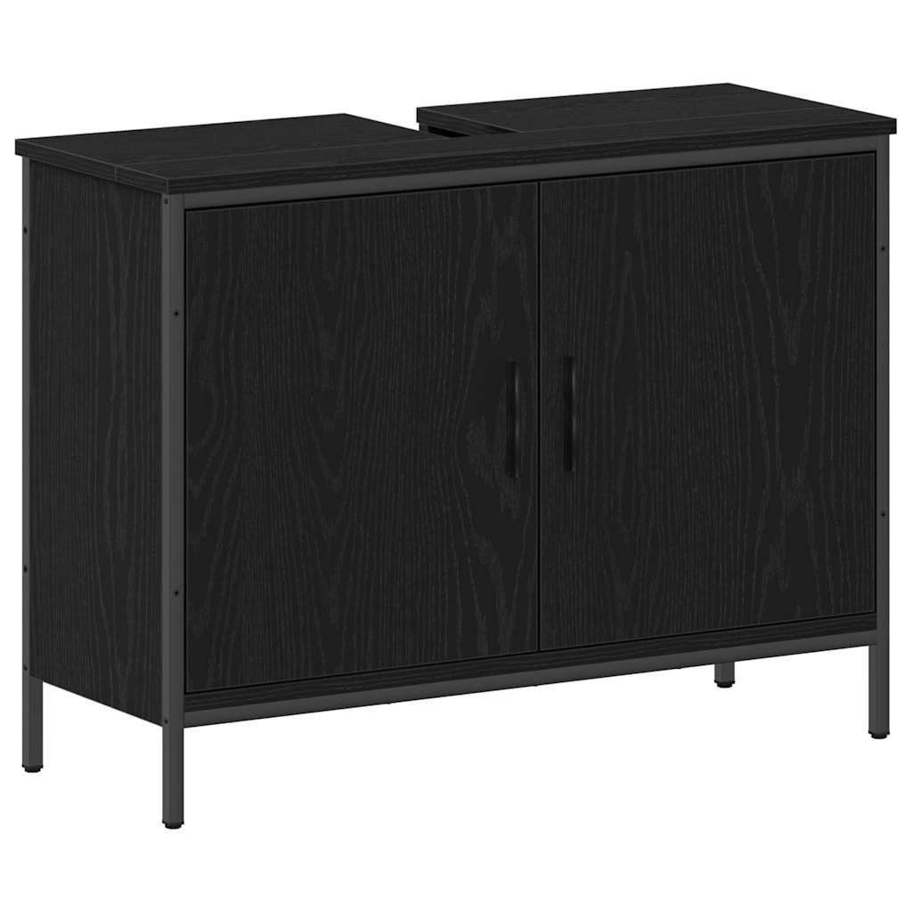 vidaXL Set di mobili per il bagno 4 pcs Nero 33 x 33 x 185.5 cm