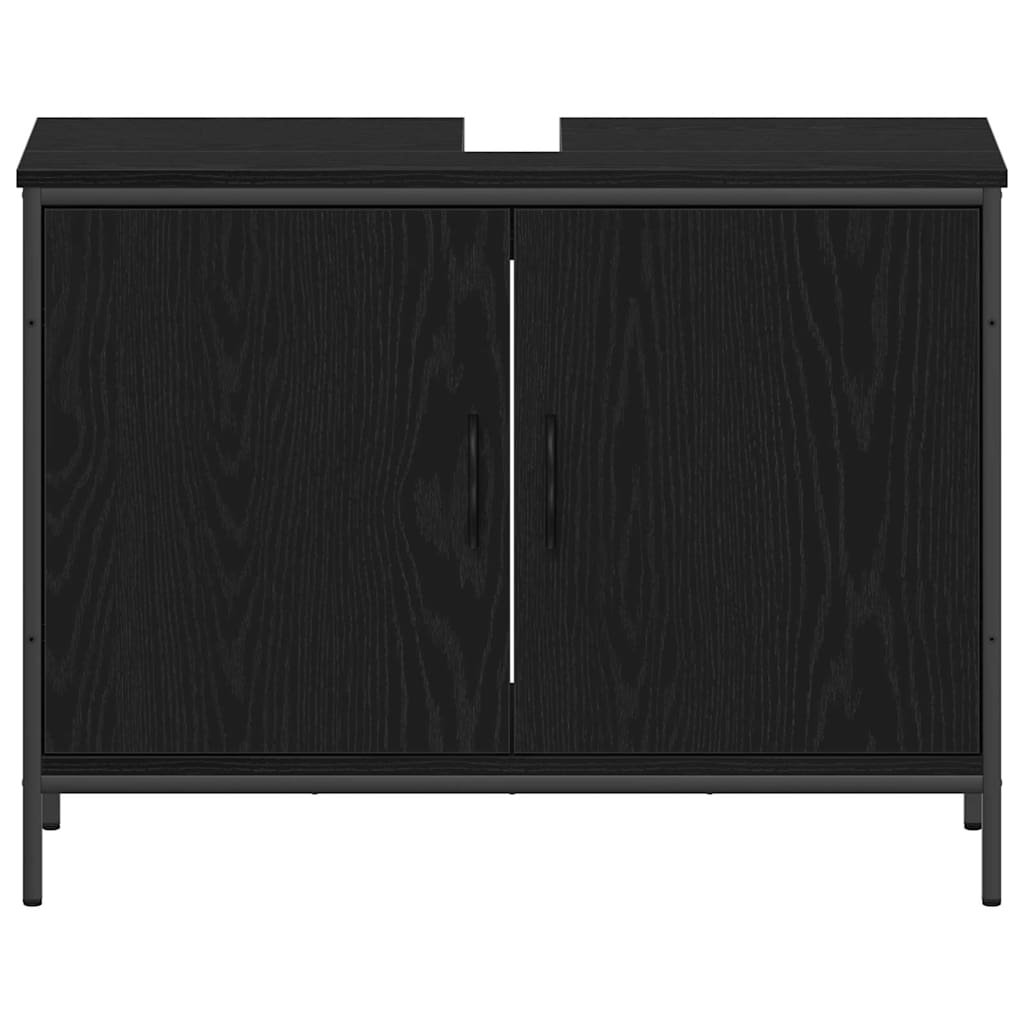 vidaXL Set di mobili per il bagno 4 pcs Nero 33 x 33 x 185.5 cm