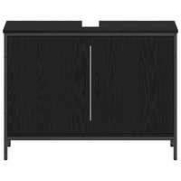 vidaXL Set di mobili per il bagno 4 pcs Nero 33 x 33 x 185.5 cm