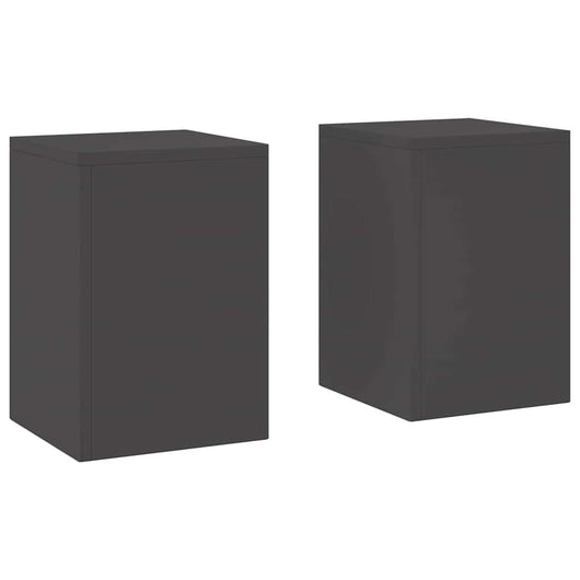 Supporti per piante 2 pcs Nero 24 x 24 x 35 cm Acciaio 865806