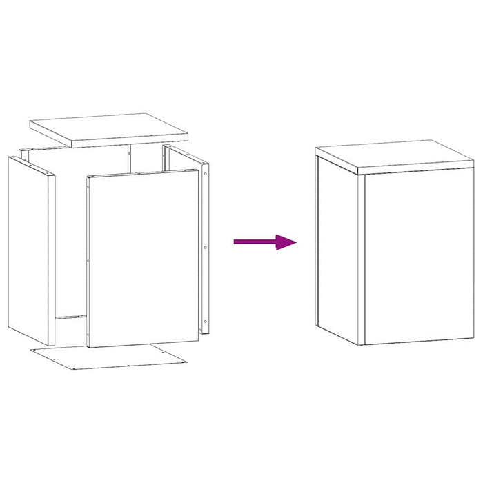 Supporti per piante 2 pcs Bianco 24 x 24 x 35 cm Acciaio 865807