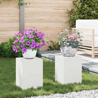 Supporti per piante 2 pcs Bianco 24 x 24 x 35 cm Acciaio 865807