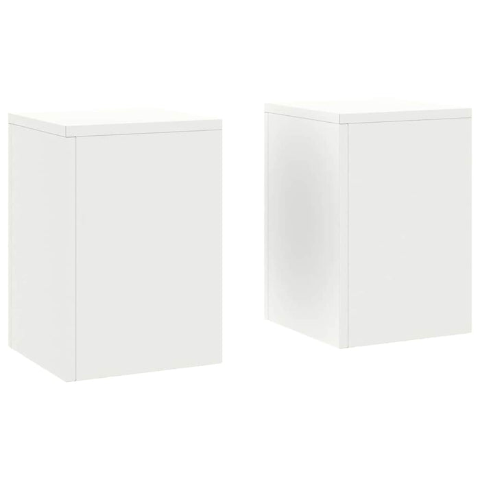 Supporti per piante 2 pcs Bianco 24 x 24 x 35 cm Acciaio 865807