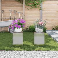 Supporti per piante 2 pcs Argento 24 x 24 x 35 cm 865810