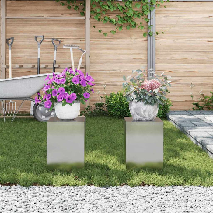 Supporti per piante 2 pcs Argento 24 x 24 x 35 cm 865810