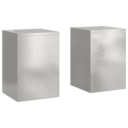 Supporti per piante 2 pcs Argento 24 x 24 x 35 cm 865810
