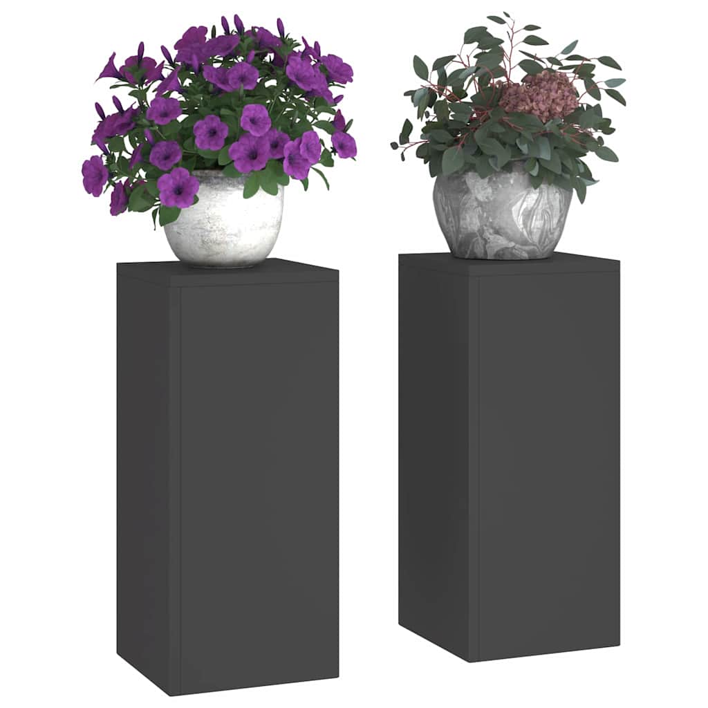 Supporti per piante 2 pcs Nero 24 x 24 x 55 cm Acciaio 865813