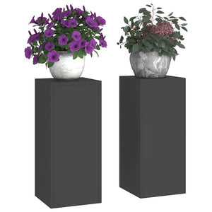 Supporti per piante 2 pcs Nero 24 x 24 x 55 cm Acciaio 865813