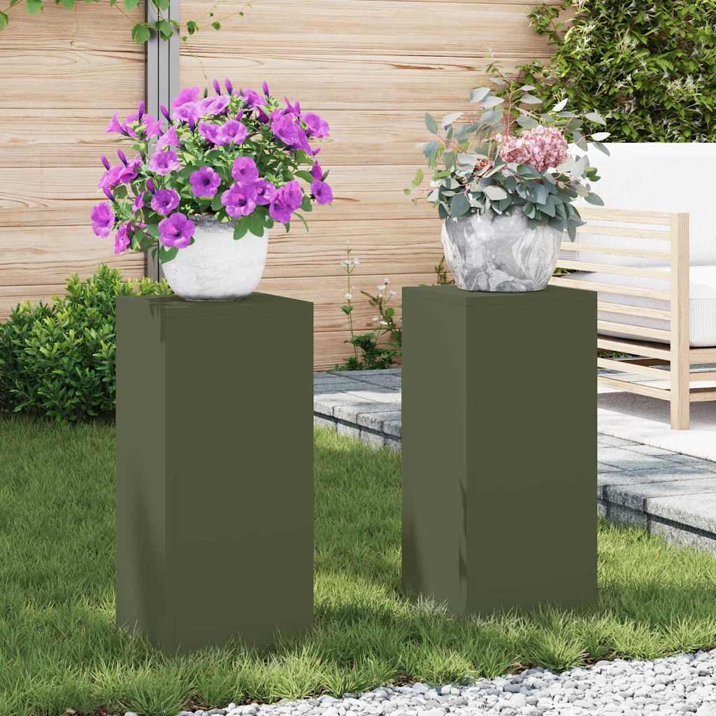 Supporti per piante 2 pcs Oliver verde 24 x 24 x 55 cm Acciaio 865816