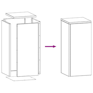 Supporti per piante 2 pcs Argento 24 x 24 x 55 cm 865817