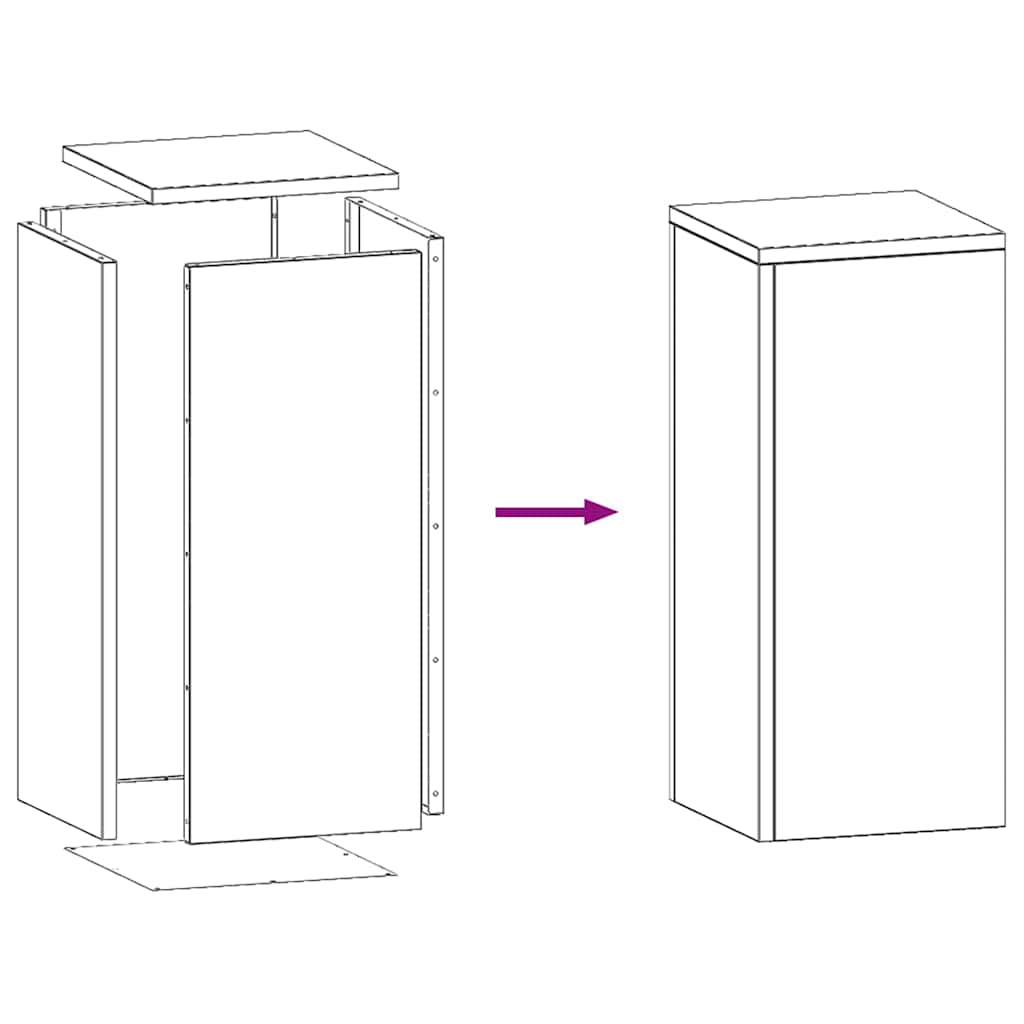 Supporti per piante 2 pcs Ruggine 24 x 24 x 55 cm 865819
